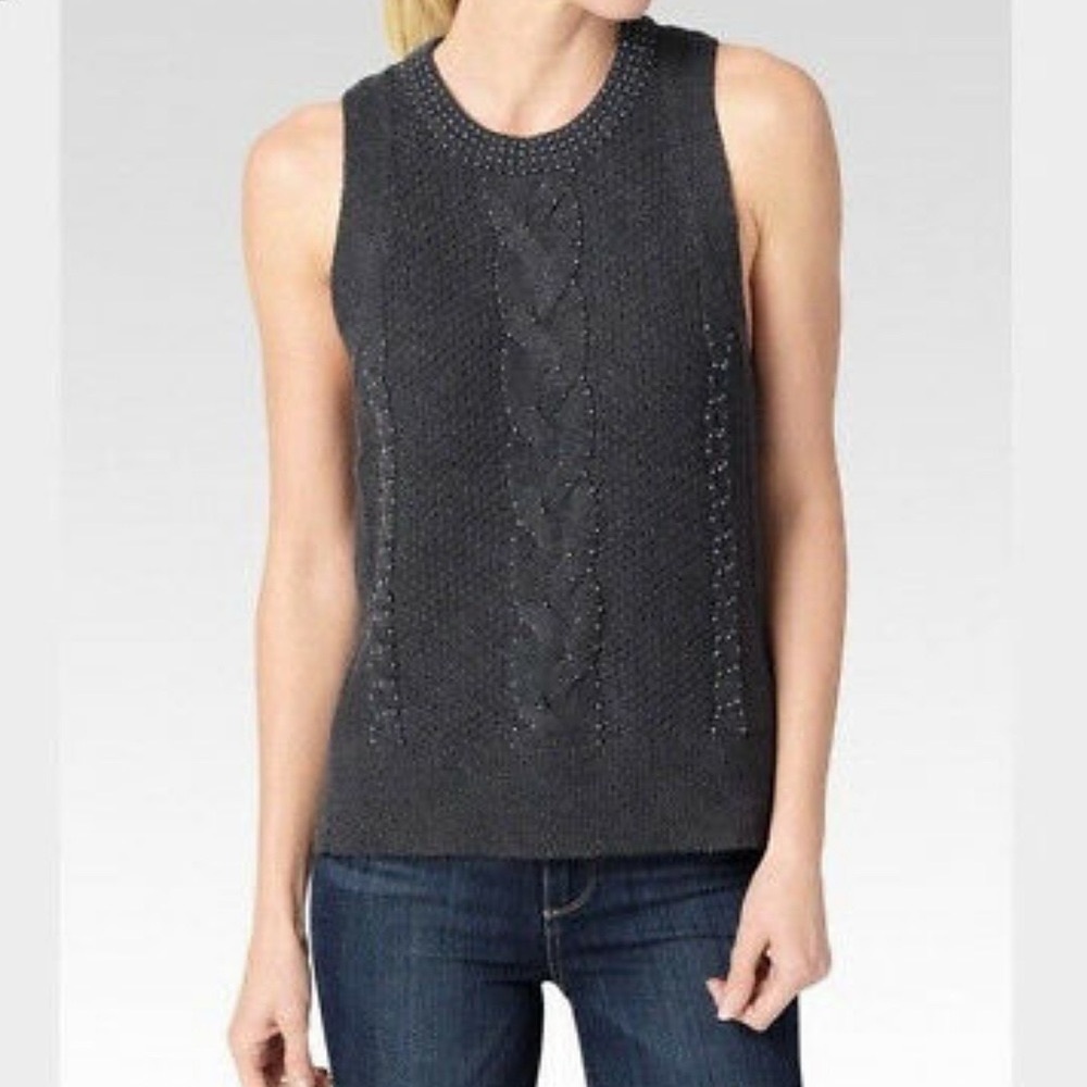 PAIGE Denim Sleeveless Gray Sweater